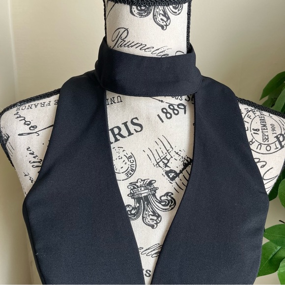 Adelyn Rae Sasha Mock Neck Tulip Hem Dress Navy Black Sz S - Picture 4 of 16